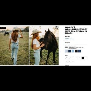 Womens Wrangler Cowboy Cut Slim Fit Jean in Bleach